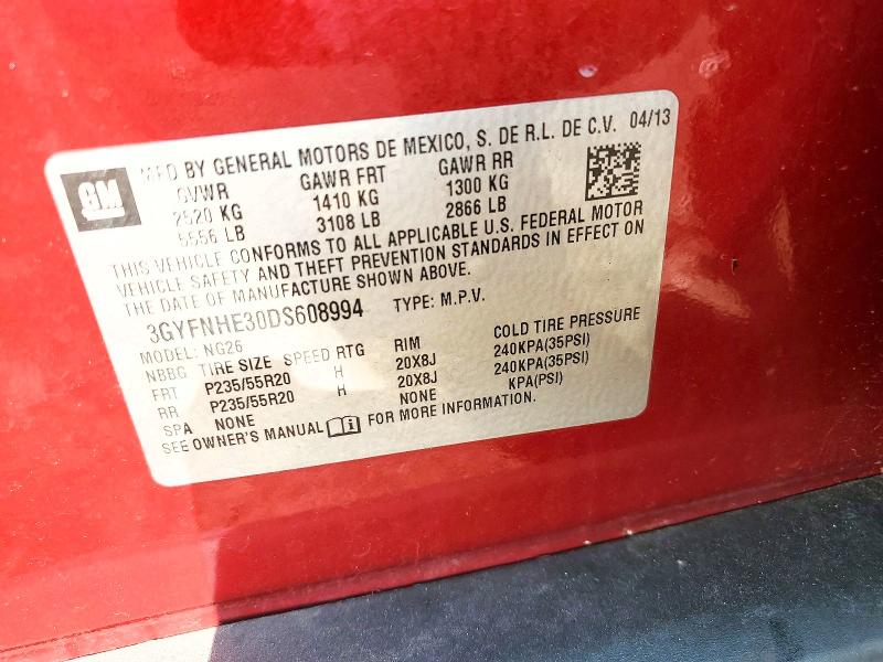 Продажа на аукционе авто 2013 Cadillac Srx, vin: 3GYFNHE30DS608994, номер лота: 56649886