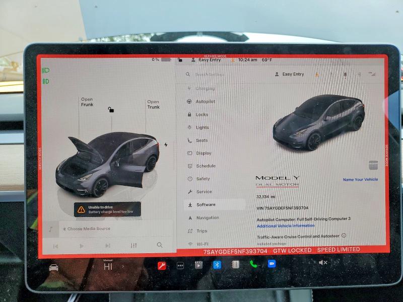 Aukcja sprzedaży 2022 Tesla Model Y, vin: 7SAYGDEF5NF393704, numer aukcji: 55433736