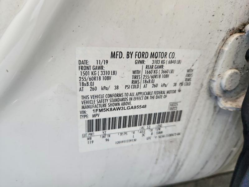 Aukcja sprzedaży 2020 Ford Explorer, vin: 1FM5K8AW3LGA95548, numer aukcji: 57303236
