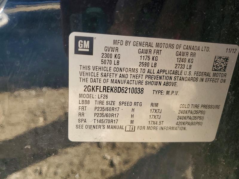 Продажа на аукционе авто 2013 Gmc Terrain, vin: 2GKFLREK8D6210038, номер лота: 55194566