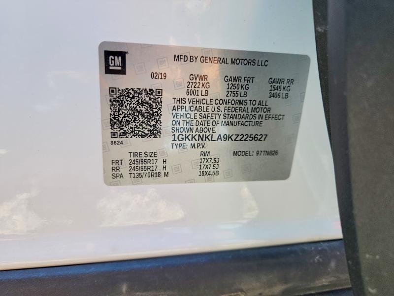 Продажа на аукционе авто 2019 Gmc Acadia, vin: 1GKKNKLA9KZ225627, номер лота: 57088486