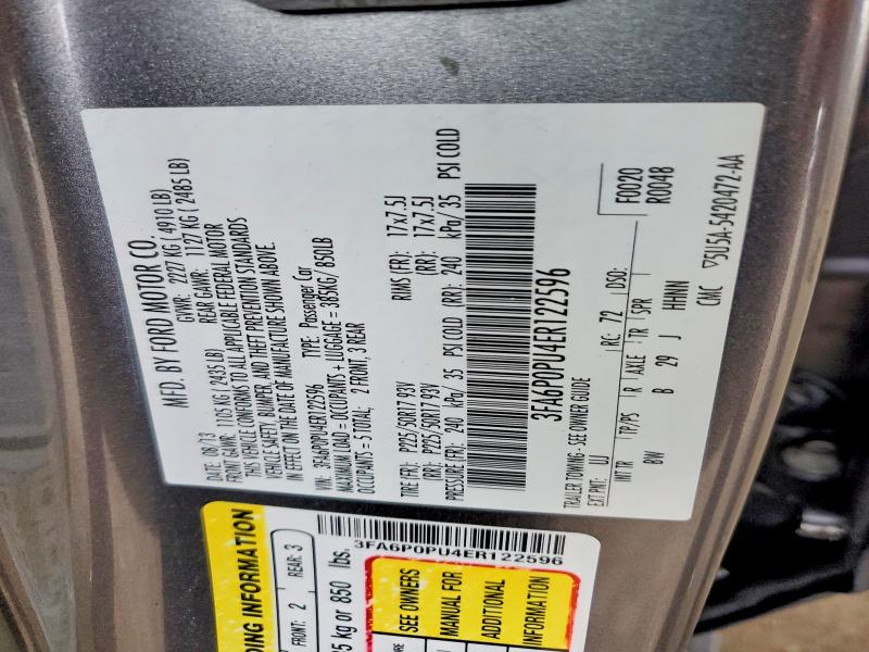 Продаж на аукціоні авто 2014 Ford Fusion, vin: 3FA6P0PU4ER122596, номер лоту: 55733156