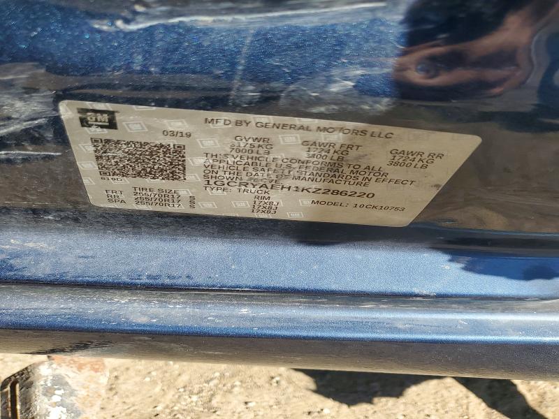 Продаж на аукціоні авто 2019 Chevrolet Silverado, vin: 1GCRYAEH1KZ286220, номер лоту: 57315046