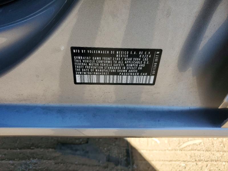 Продажа на аукционе авто 2024 Volkswagen Jetta, vin: 3VW7M7BU1RM043927, номер лота: 57236866