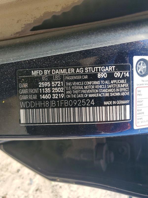 Aukcja sprzedaży 2015 Mercedes-benz E, vin: WDDHH8JB1FB092524, numer aukcji: 56711286