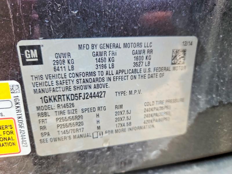 Продажа на аукционе авто 2015 Gmc Acadia, vin: 1GKKRTKD5FJ244427, номер лота: 56053196