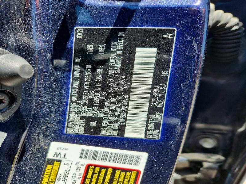 Aukcja sprzedaży 2021 Toyota Highlander, vin: 5TDHZRBH3MS108230, numer aukcji: 57076226