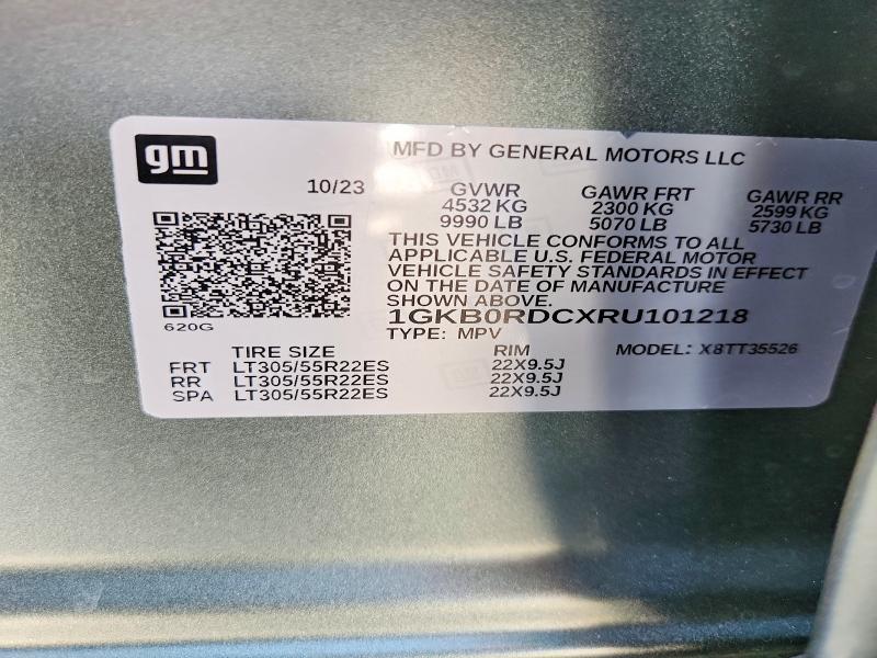 Продаж на аукціоні авто 2024 Gmc Hummer Suv, vin: 1GKB0RDCXRU101218, номер лоту: 56323506
