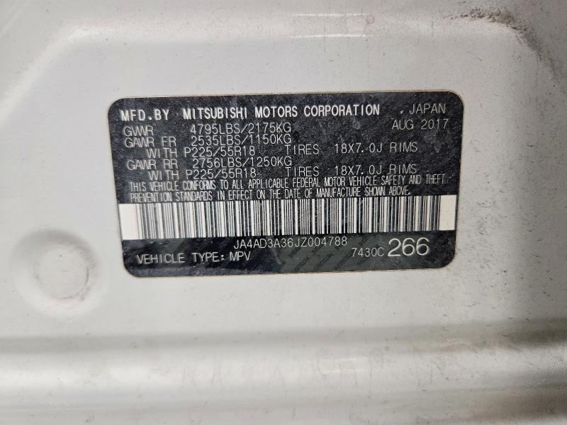Продаж на аукціоні авто 2018 Mitsubishi Outlander, vin: JA4AD3A36JZ004788, номер лоту: 56526356