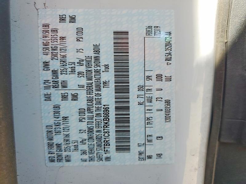 Aukcja sprzedaży 2024 Ford Transit, vin: 1FTBR1C87RKB66961, numer aukcji: 56548146