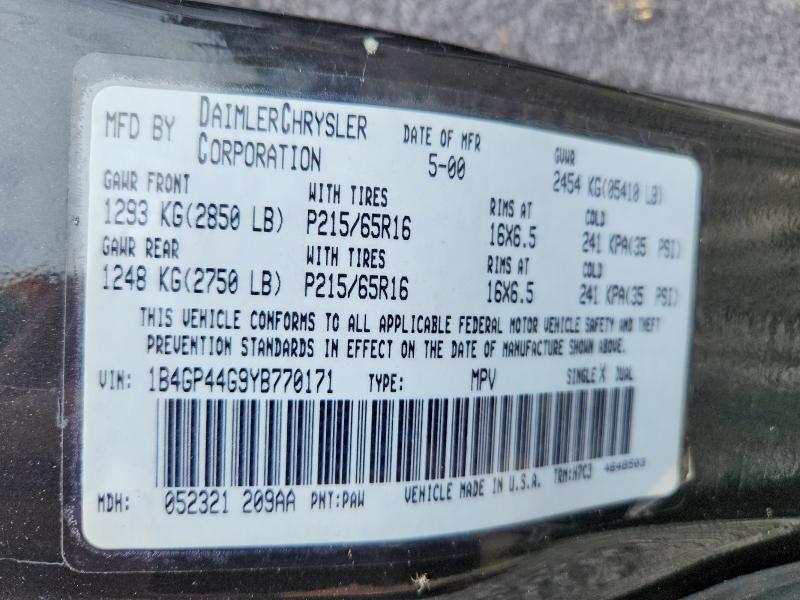 Продаж на аукціоні авто 2000 Dodge Grand Caravan, vin: 1B4GP44G9YB770171, номер лоту: 58797896