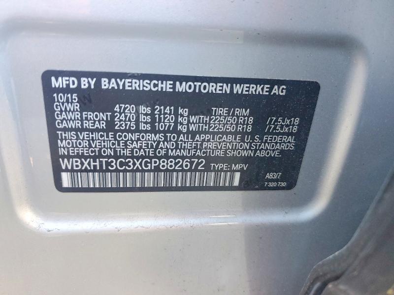 Aukcja sprzedaży 2016 Bmw X1, vin: WBXHT3C3XGP882672, numer aukcji: 55320326