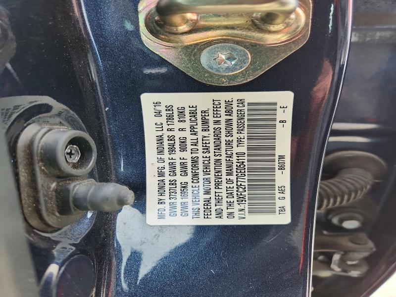 56362516 :رقم المزاد ، 19XFC2F77GE054110 vin ، 2016 Honda Civic مزاد بيع