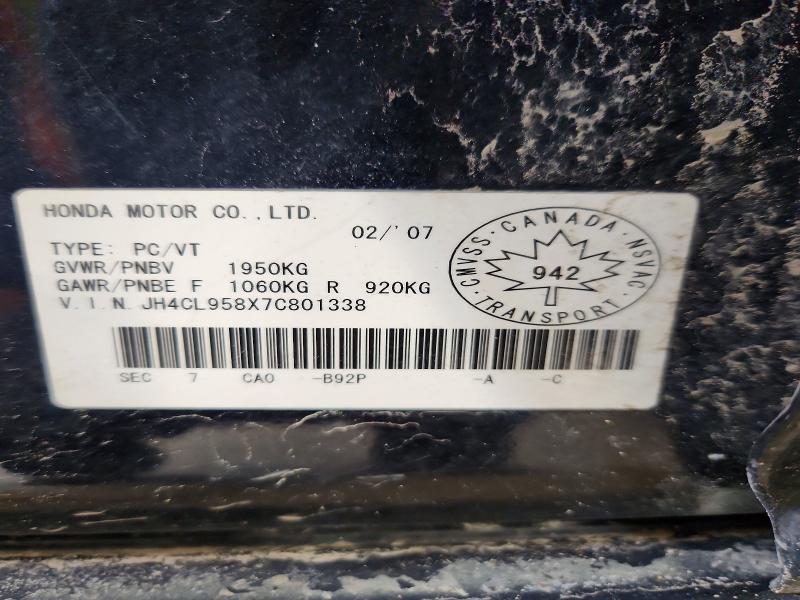 2007 Acura Tlx მანქანა იყიდება აუქციონზე, vin: JH4CL958X7C801338, აუქციონის ნომერი: 52706106