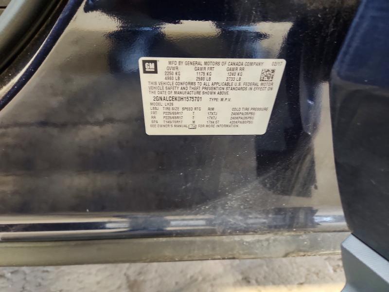 2017 Chevrolet Equinox მანქანა იყიდება აუქციონზე, vin: 2GNALCEK0H1575701, აუქციონის ნომერი: 57722366