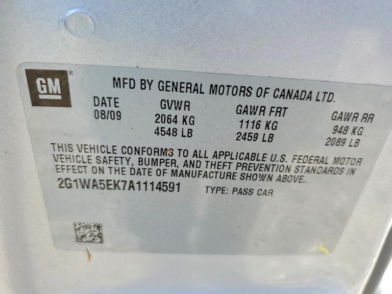 55585676 :رقم المزاد ، 2G1WA5EK7A1114591 vin ، 2010 Chevrolet Impala مزاد بيع