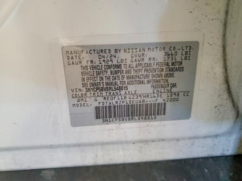 Продажа на аукционе авто 2024 Nissan Kicks, vin: 3N1CP5BV8RL548815, номер лота: 59095946