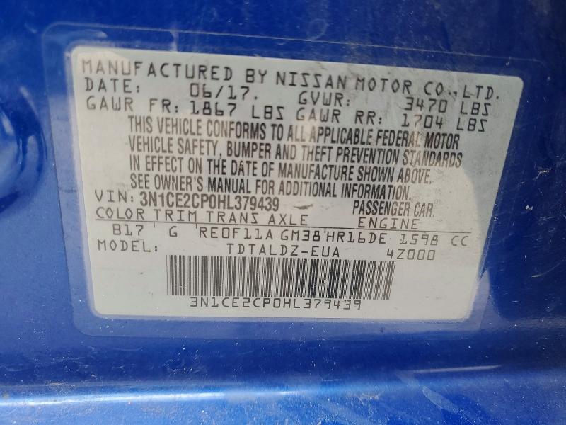 Aukcja sprzedaży 2017 Nissan Versa Note, vin: 3N1CE2CP0HL379439, numer aukcji: 56980986