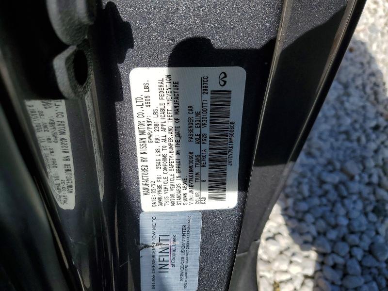 Auction sale of the 2022 Infiniti Q60, vin: JN1EV7KK1NM600608, lot number: 57154616