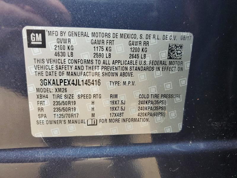 55352996 :رقم المزاد ، 3GKALPEX4JL145416 vin ، 2018 Gmc Terrain مزاد بيع