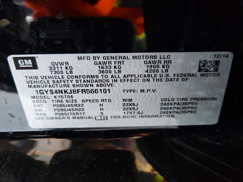 Aukcja sprzedaży 2015 Cadillac Escalade, vin: 1GYS4NKJ8FR566101, numer aukcji: 59721696