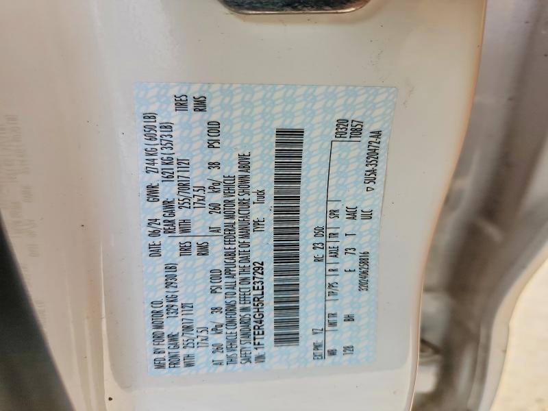 Aukcja sprzedaży 2024 Ford Ranger, vin: 1FTER4GH5RLE37292, numer aukcji: 58459826