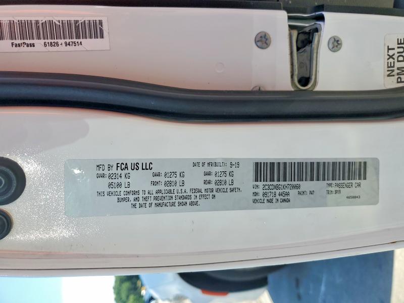 Продаж на аукціоні авто 2019 Dodge Charger, vin: 2C3CDXBG1KH720060, номер лоту: 57156476