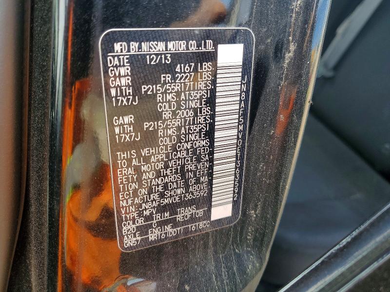 Aukcja sprzedaży 2014 Nissan Juke, vin: JN8AF5MV0ET363592, numer aukcji: 55687026
