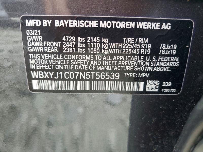 Aukcja sprzedaży 2022 Bmw X2, vin: WBXYJ1C07N5T56539, numer aukcji: 57862086