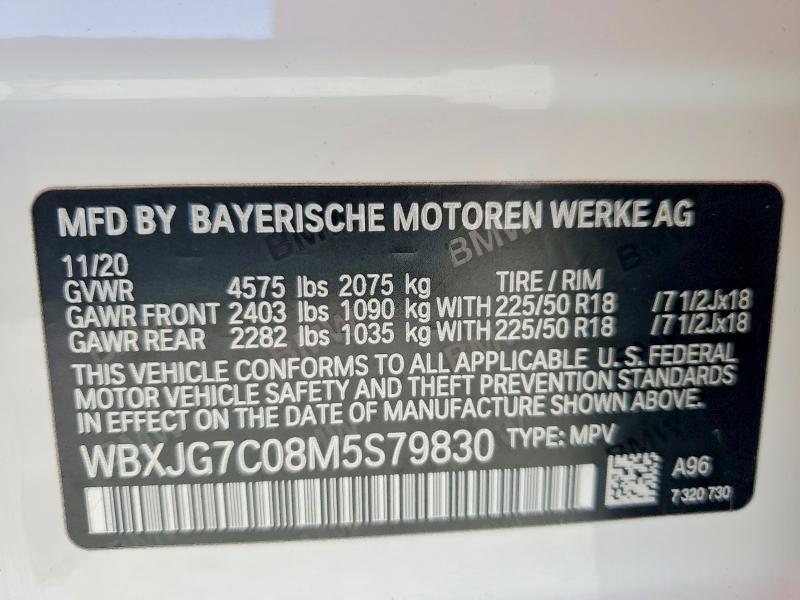 Продаж на аукціоні авто 2021 Bmw X1, vin: WBXJG7C08M5S79830, номер лоту: 56368126