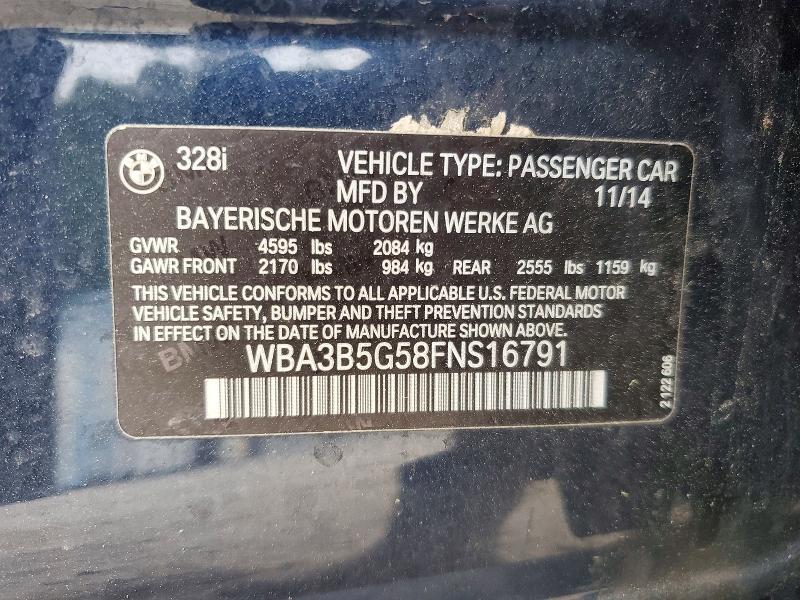 Продаж на аукціоні авто 2015 Bmw 328, vin: WBA3B5G58FNS16791, номер лоту: 57681346