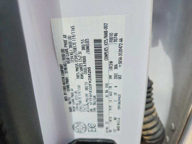 Aukcja sprzedaży 2015 Ford F150, vin: 1FTFW1EG3FKD85295, numer aukcji: 58955056
