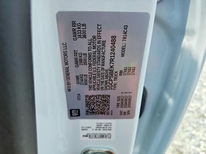 55402816 :رقم المزاد ، 1GCPSBEK7R1240488 vin ، 2024 Chevrolet Colorado مزاد بيع