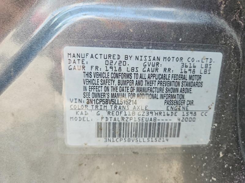 Aukcja sprzedaży 2020 Nissan Kicks, vin: 3N1CP5BV5LL515214, numer aukcji: 55451746
