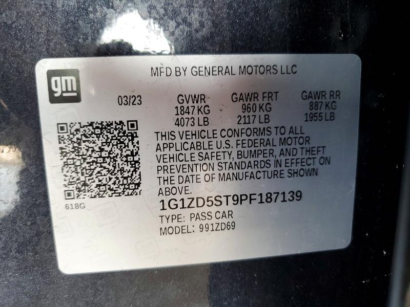 Продажа на аукционе авто 2023 Chevrolet Malibu, vin: 1G1ZD5ST9PF187139, номер лота: 55651256