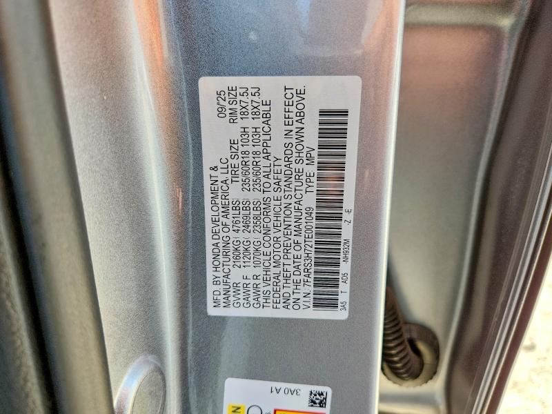 58947026 :رقم المزاد ، 7FARS3H72TE001049 vin ، 2026 Honda Cr-v مزاد بيع