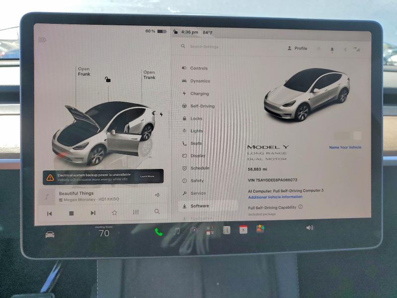 Продажа на аукционе авто 2023 Tesla Model Y, vin: 7SAYGDEE6PA066073, номер лота: 54900116