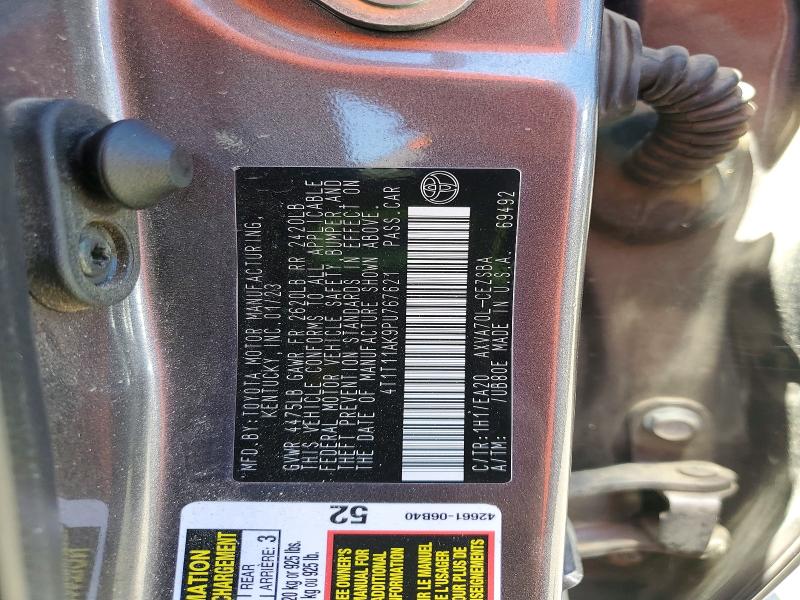 57866216 :رقم المزاد ، 4T1T11AK9PU767621 vin ، 2023 Toyota Camry مزاد بيع