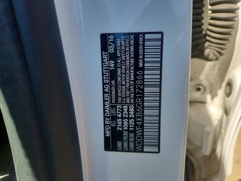 55936966 :رقم المزاد ، WDDWF4KB6GR172866 vin ، 2016 Mercedes-benz C مزاد بيع