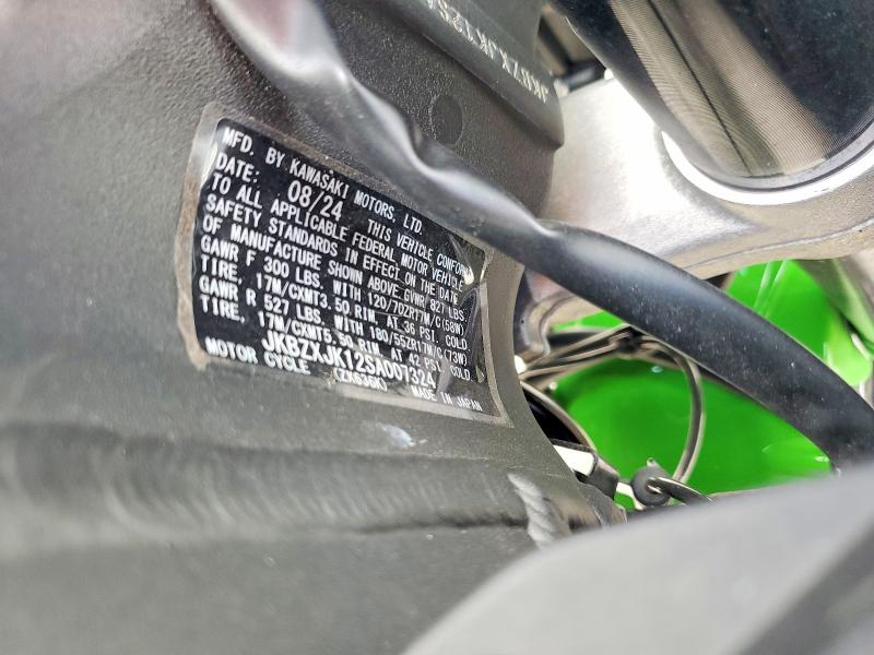57892216 :رقم المزاد ، JKBZXJK12SA007324 vin ، 2025 Kawasaki Zx636 مزاد بيع