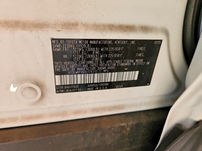 56159376 :رقم المزاد ، 4T3LWRFV6SU176312 vin ، 2025 Toyota Rav4 مزاد بيع