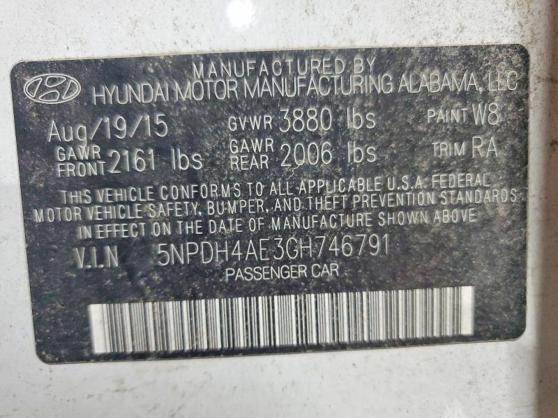 Продаж на аукціоні авто 2016 Hyundai Elantra, vin: 5NPDH4AE3GH746791, номер лоту: 55412746