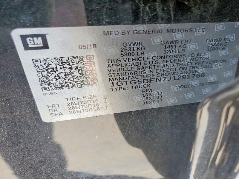 59185476 :رقم المزاد ، 1GTG5BEN7J1291768 vin ، 2018 Gmc Canyon مزاد بيع