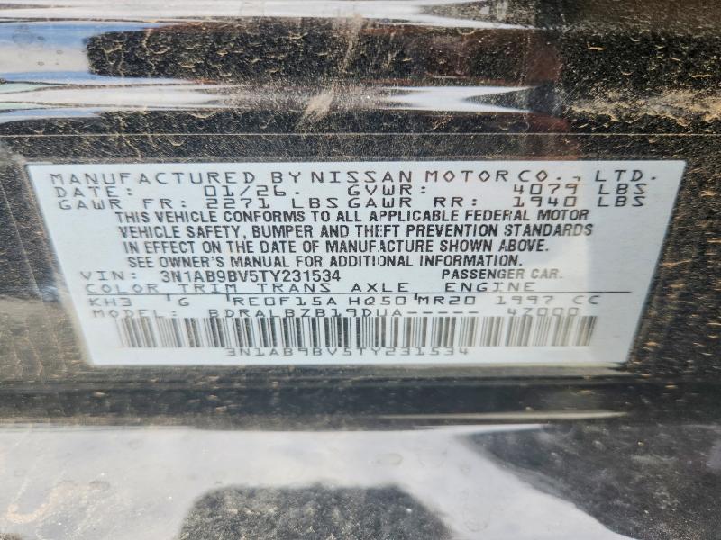 2026 Nissan Sentra მანქანა იყიდება აუქციონზე, vin: 3N1AB9BV5TY231534, აუქციონის ნომერი: 57936116