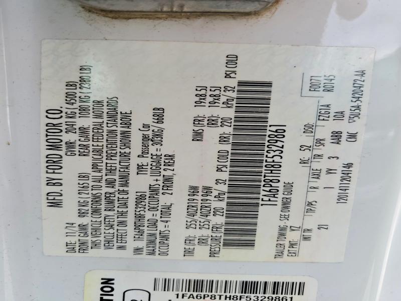 Продажа на аукционе авто 2015 Ford Mustang, vin: 1FA6P8TH8F5329861, номер лота: 58058596