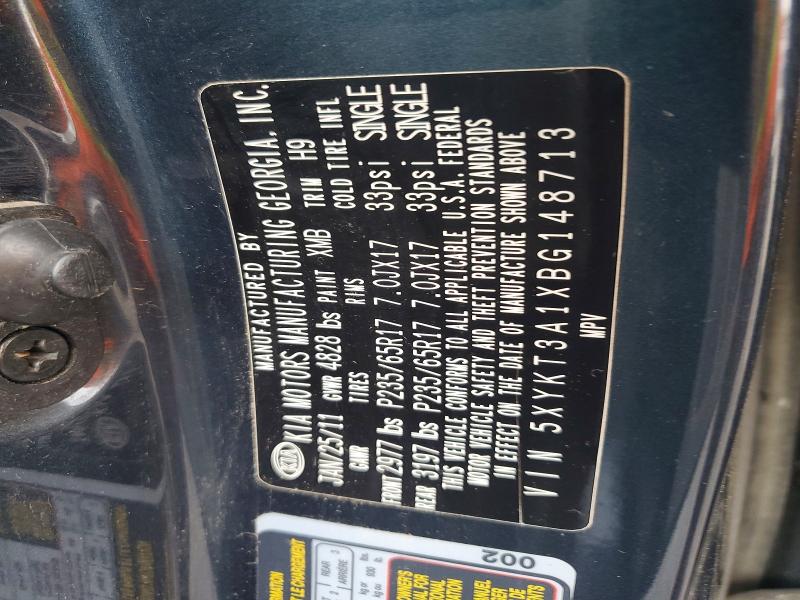 Продажа на аукционе авто 2011 Kia Sorento, vin: 5XYKT3A1XBG148713, номер лота: 57353916