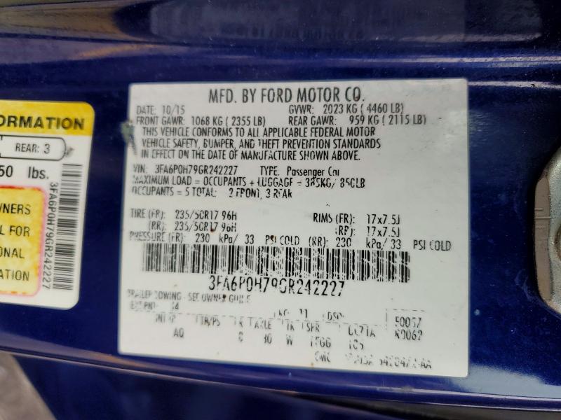 Aukcja sprzedaży 2016 Ford Fusion, vin: 3FA6P0H79GR242227, numer aukcji: 57996246