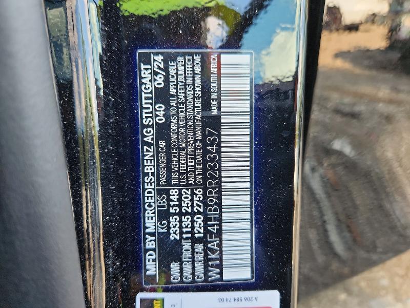 Aukcja sprzedaży 2024 Mercedes-benz C, vin: W1KAF4HB9RR233437, numer aukcji: 57694416