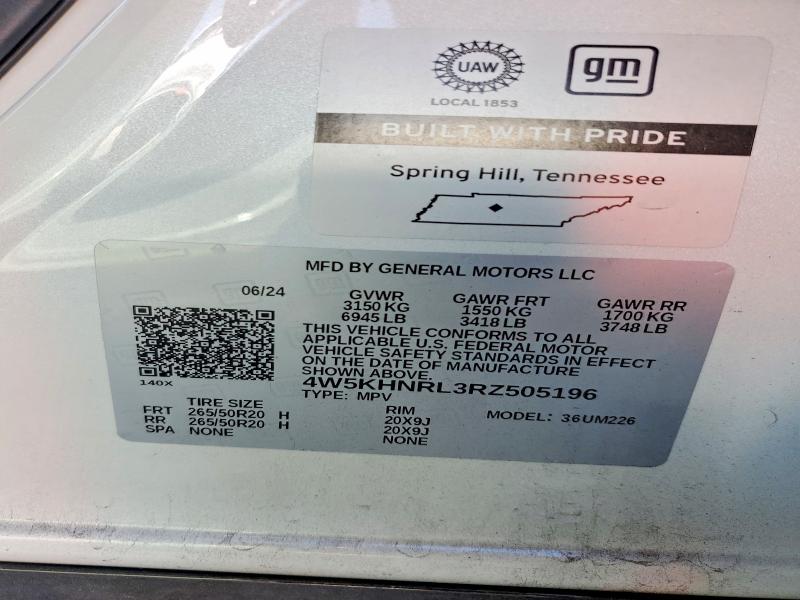 57390326 :رقم المزاد ، 4W5KHNRL3RZ505196 vin ، 2024 Acura Zdx مزاد بيع