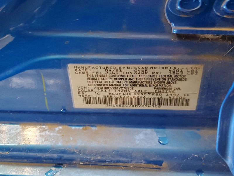 Продаж на аукціоні авто 2021 Nissan Sentra, vin: 3N1AB8CVXMY276902, номер лоту: 55898386